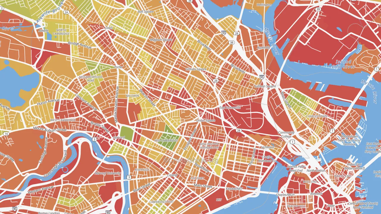 Union Square, Somerville, MA Map of Assault Rates