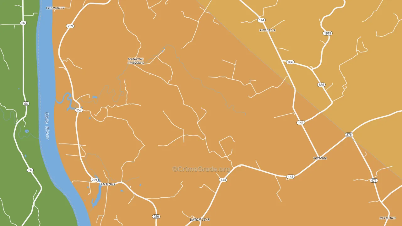 Union Star, KY Map of Assault Rates