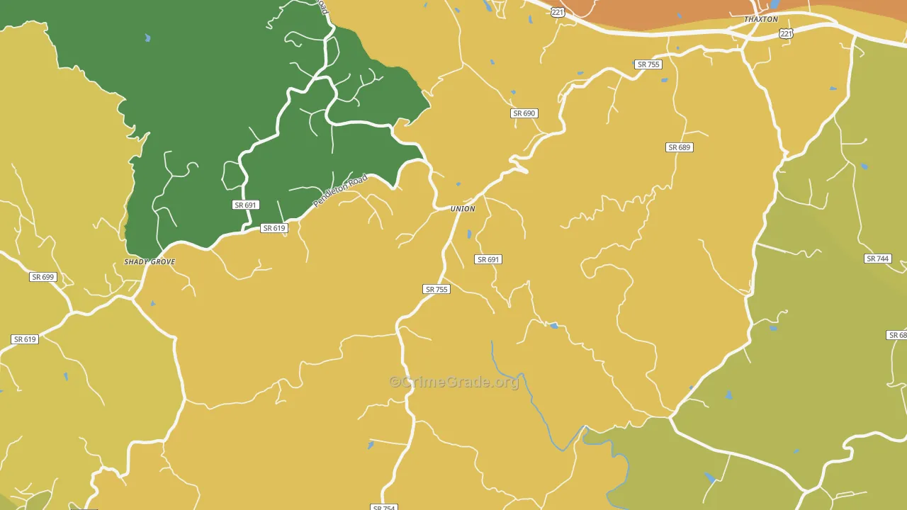 Union, VA Map of Assault Rates