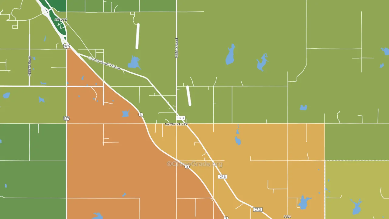 Union Valley, OK Map of Assault Rates