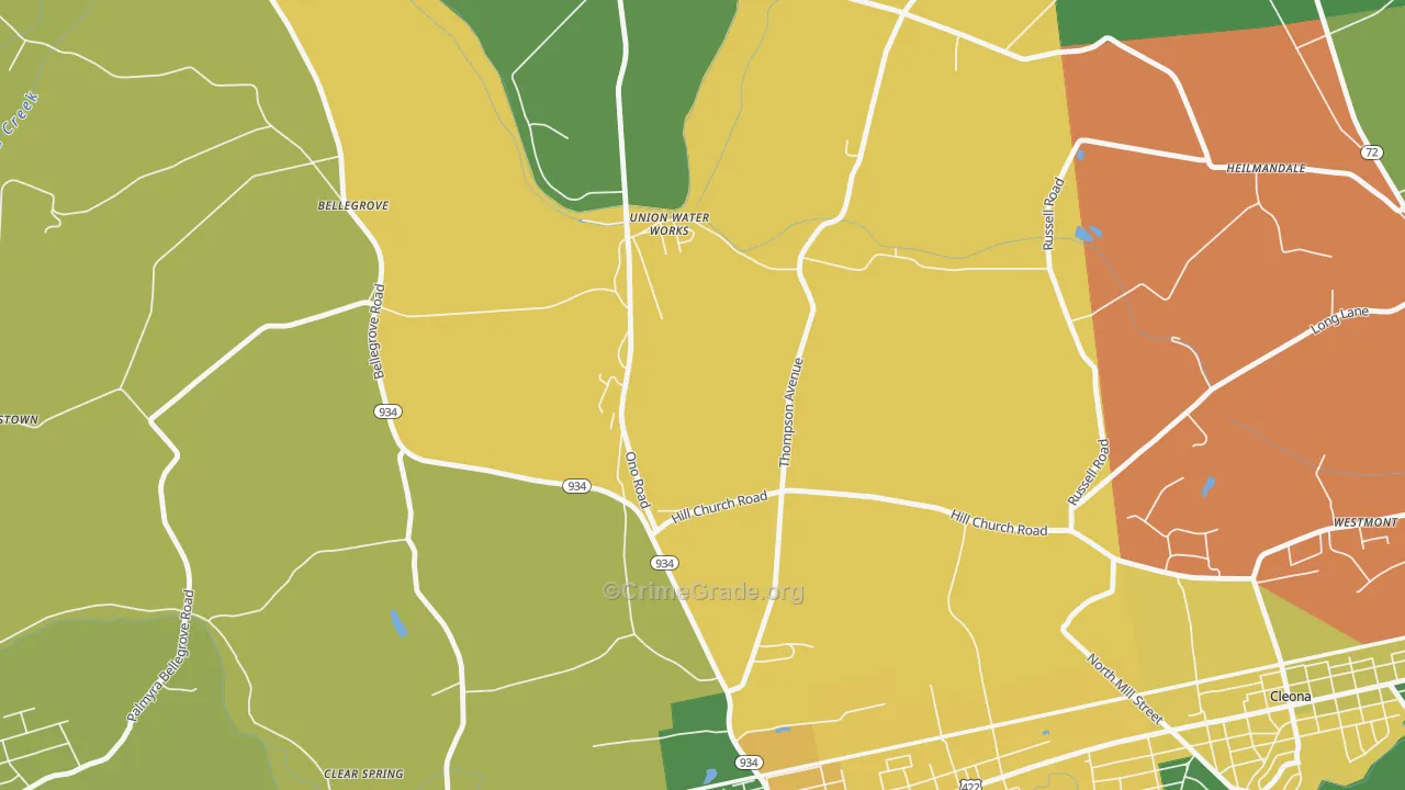 Union Water Works, PA Map of Assault Rates