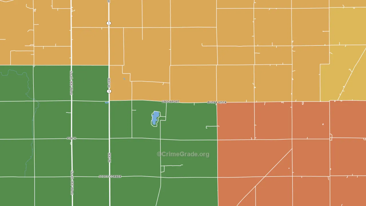 Unionport, IN Map of Assault Rates
