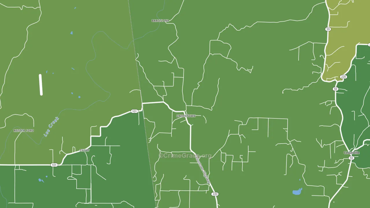 Uniontown, AR Map of Assault Rates