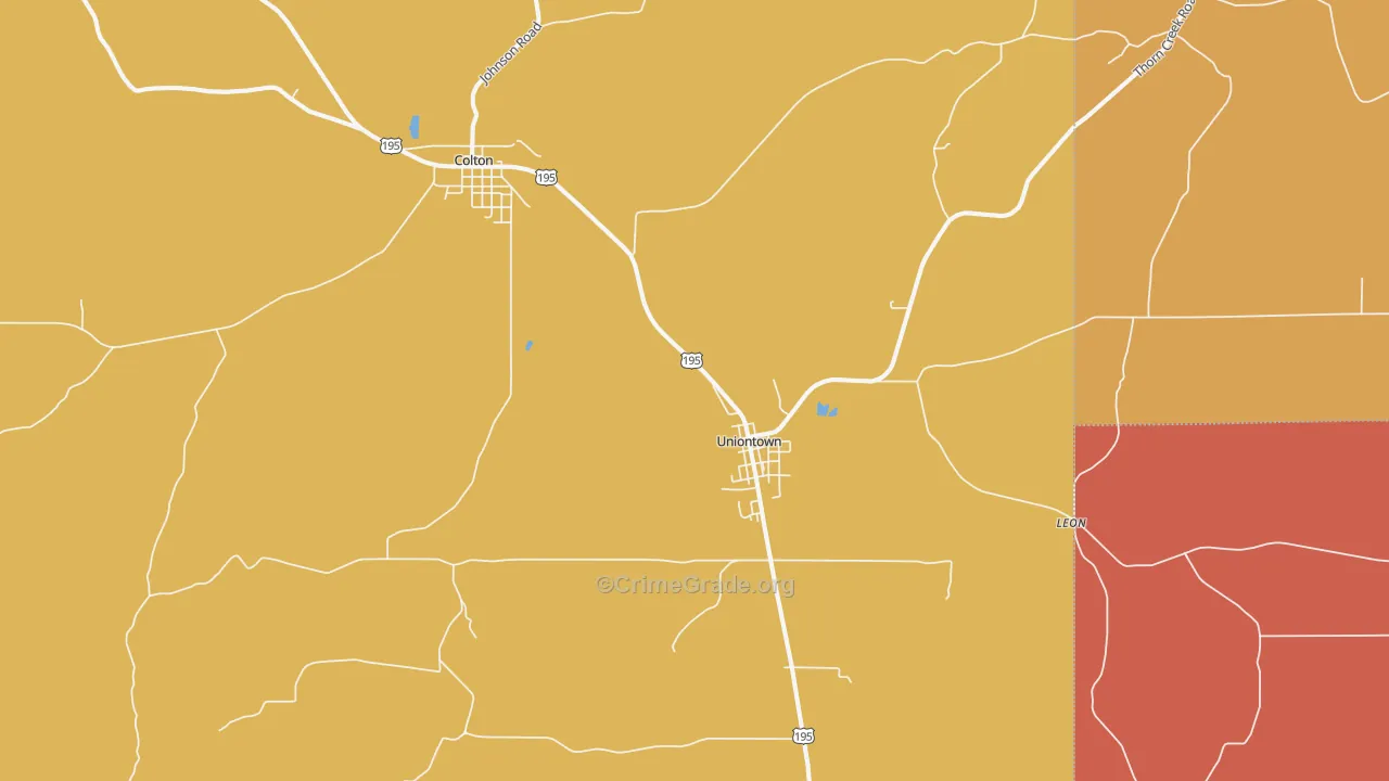 Uniontown, WA Map of Assault Rates