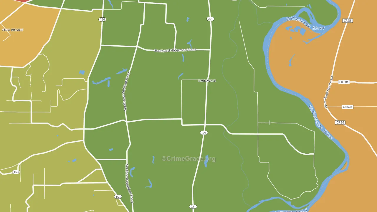 Unionvale, OR Map of Assault Rates