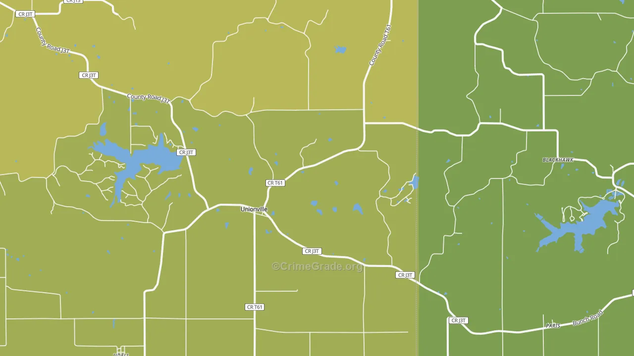 Unionville, IA Map of Assault Rates