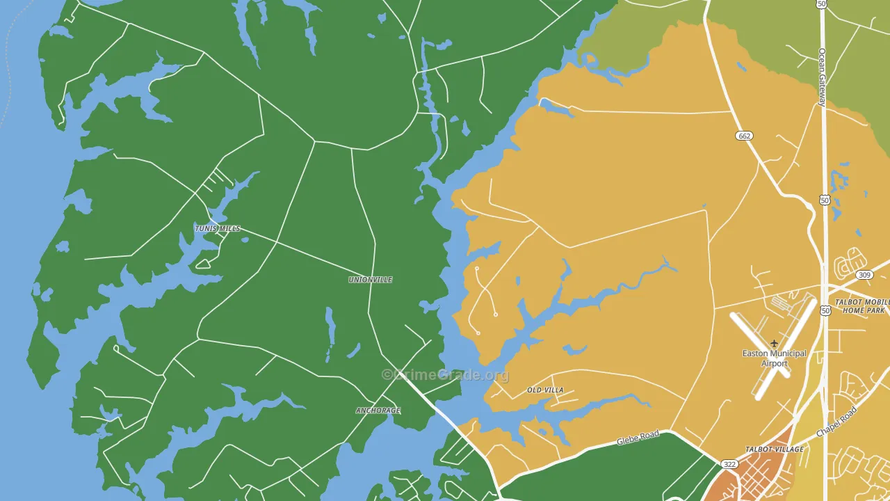 Unionville, MD Map of Assault Rates