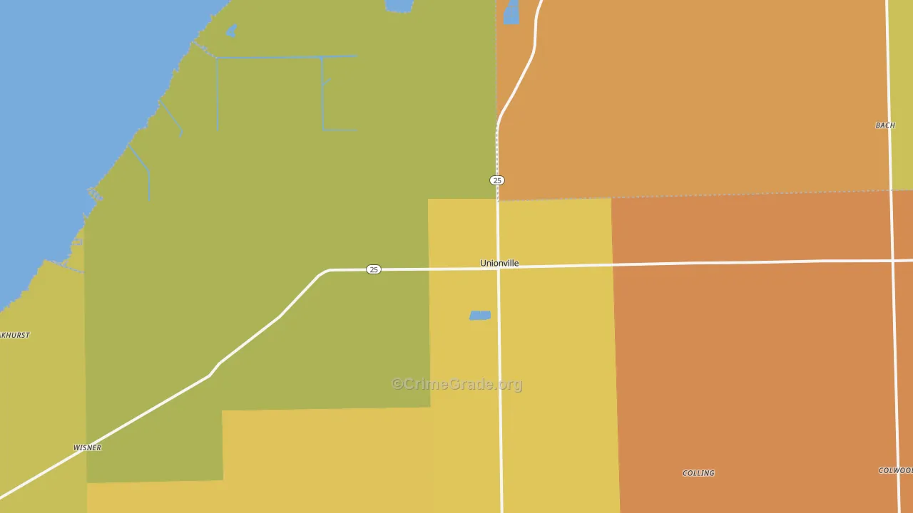Unionville, MI Map of Assault Rates