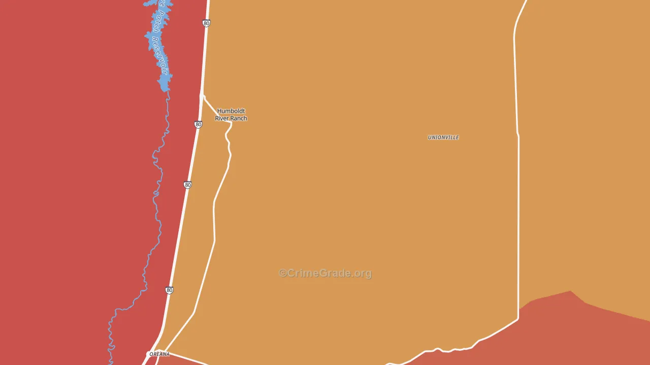 Unionville, NV Map of Assault Rates
