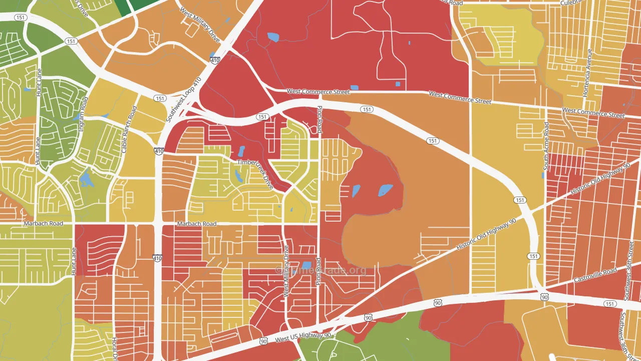 United Westwood, San Antonio, TX Map of Assault Rates