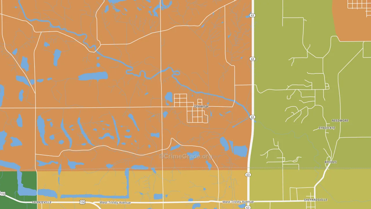 Universal, IN Map of Assault Rates
