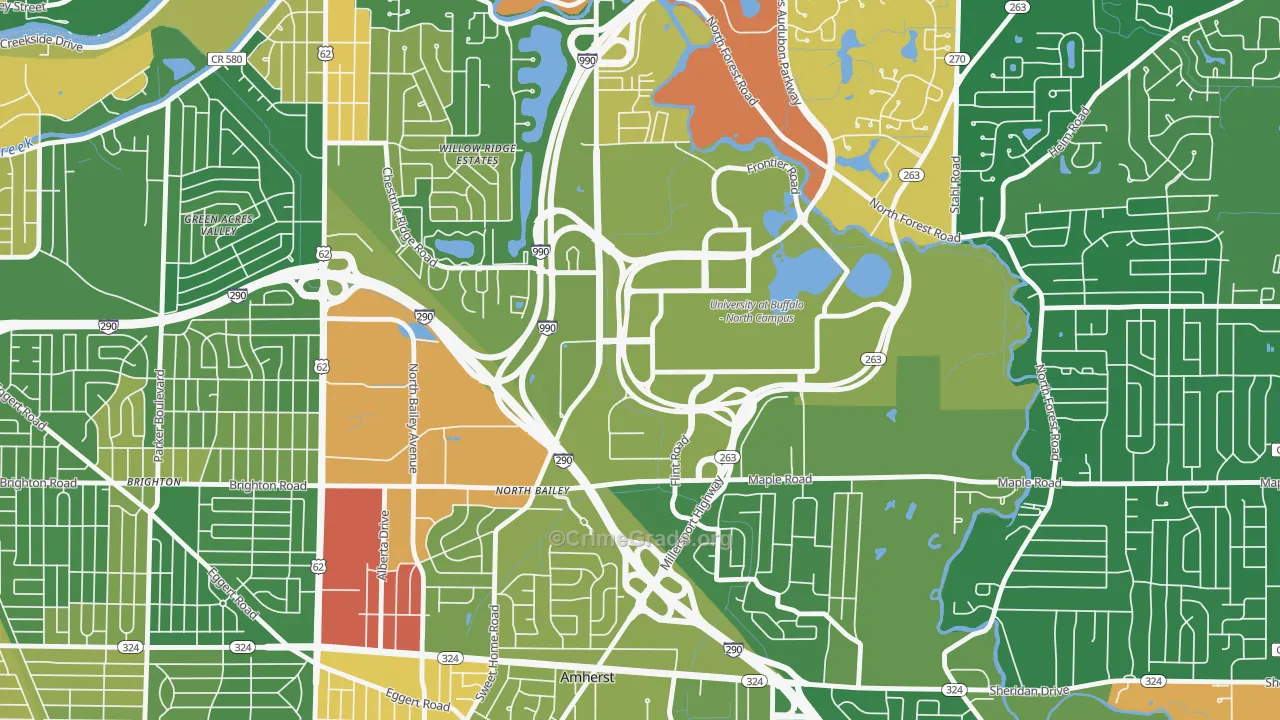 University at Buffalo, NY Map of Assault Rates