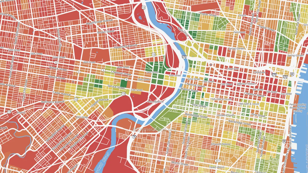University City, Philadelphia, PA Map of Assault Rates