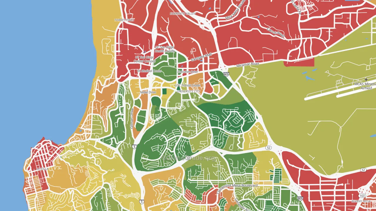 University City, San Diego, CA Map of Assault Rates