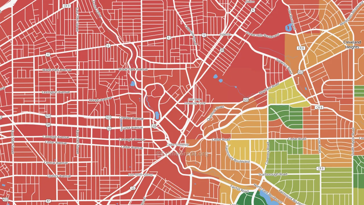 University District, Cleveland, OH Map of Assault Rates