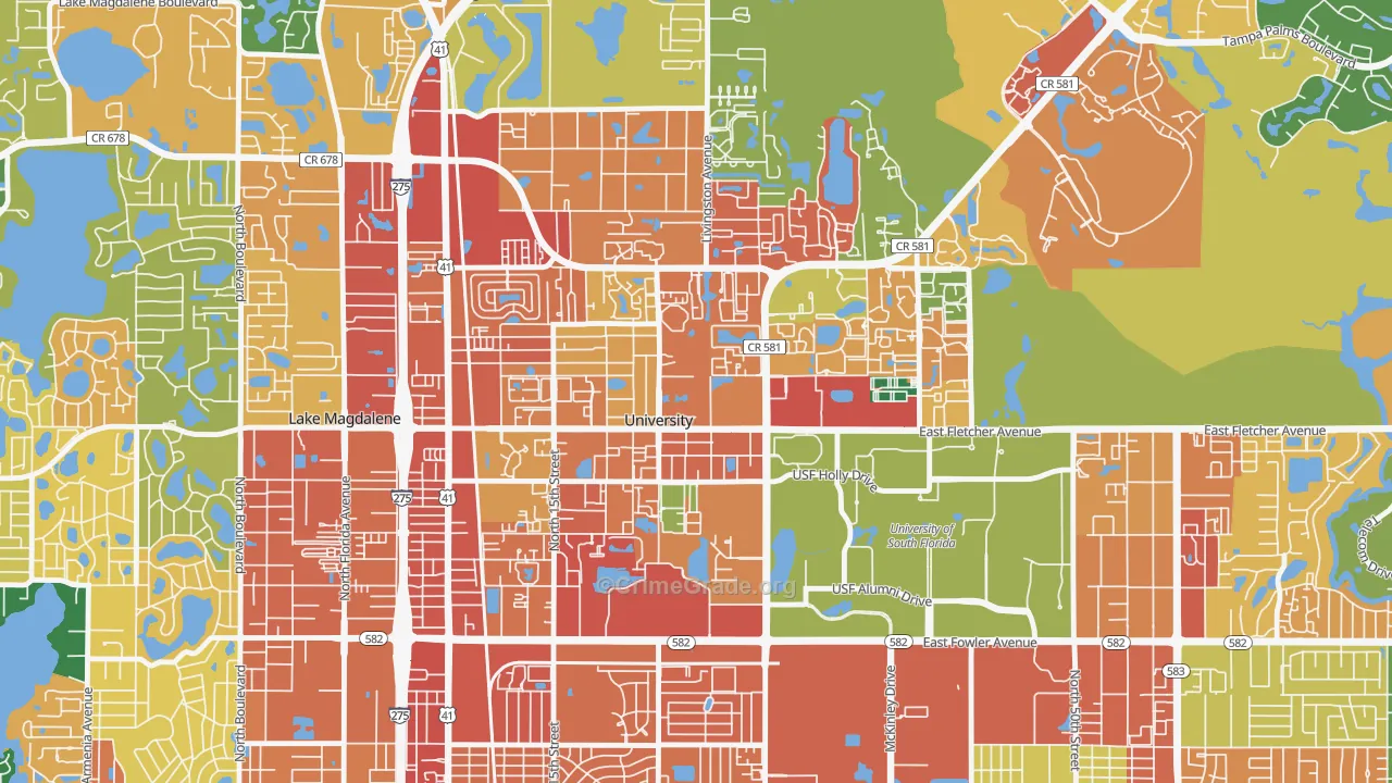 University, FL Map of Assault Rates