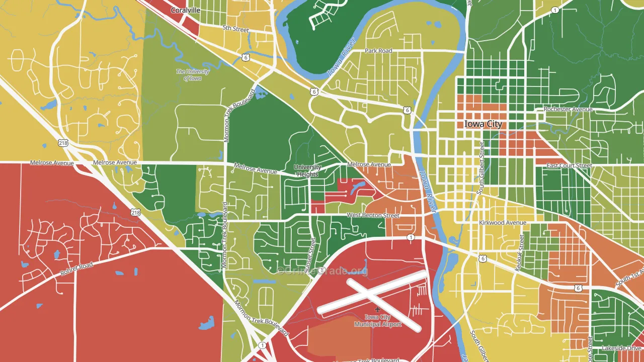University Heights, IA Map of Assault Rates