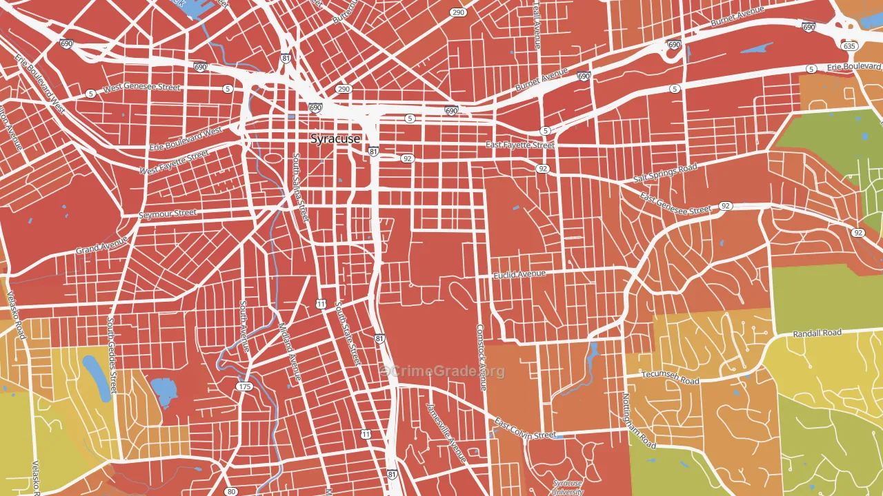 University Hill, Syracuse, NY Map of Assault Rates