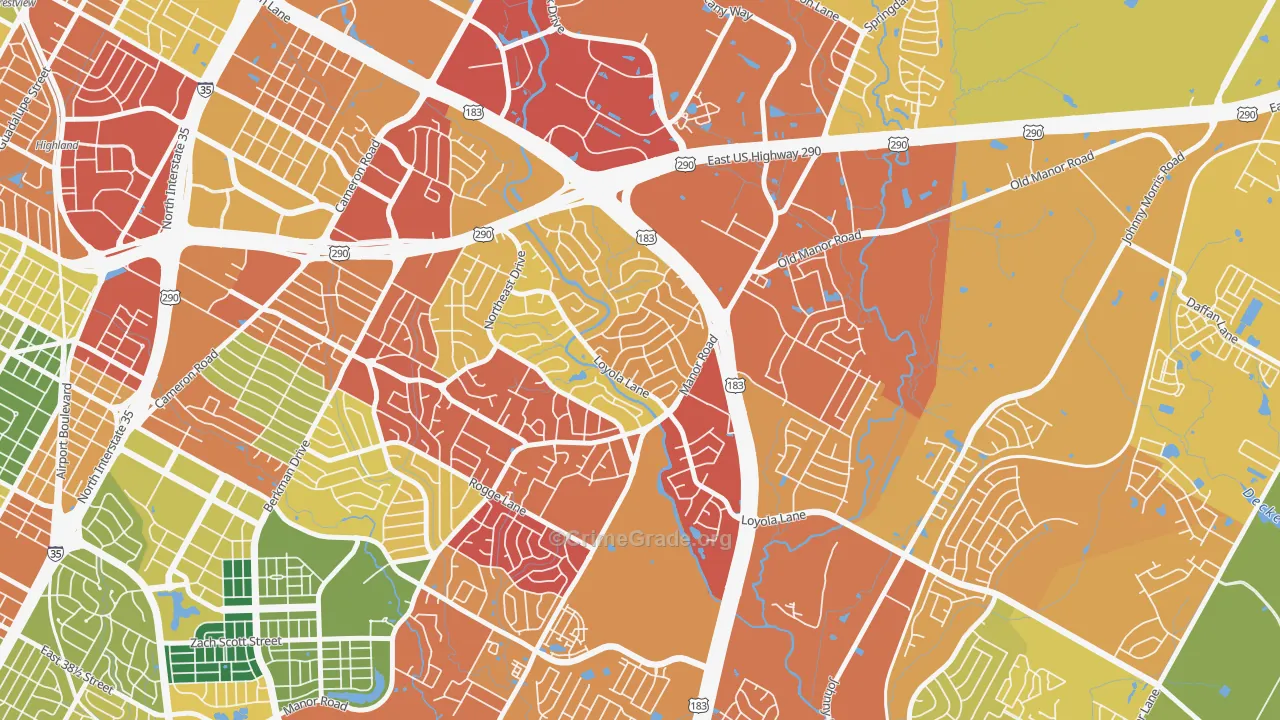 University Hills, Austin, TX Map of Assault Rates