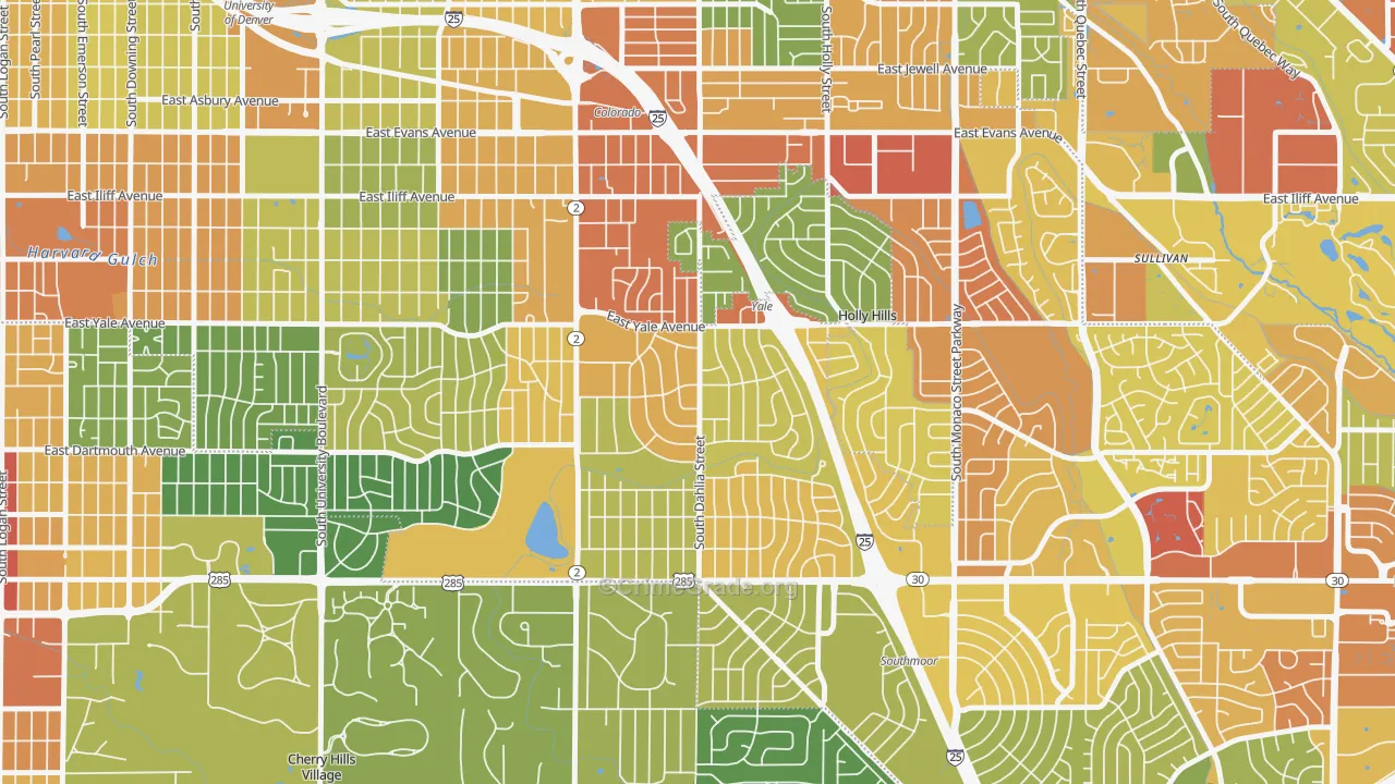 University Hills, Denver, CO Map of Assault Rates