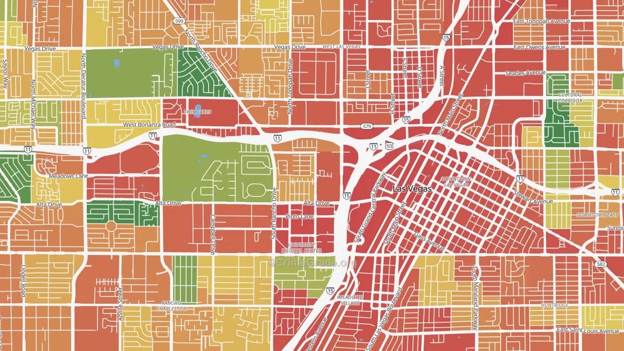 University Medical Center, Las Vegas, NV Map of Assault Rates