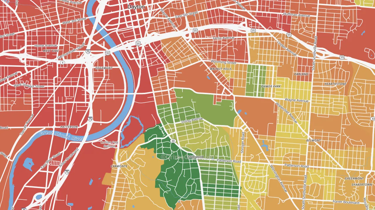 University Park, Dayton, OH Map of Assault Rates