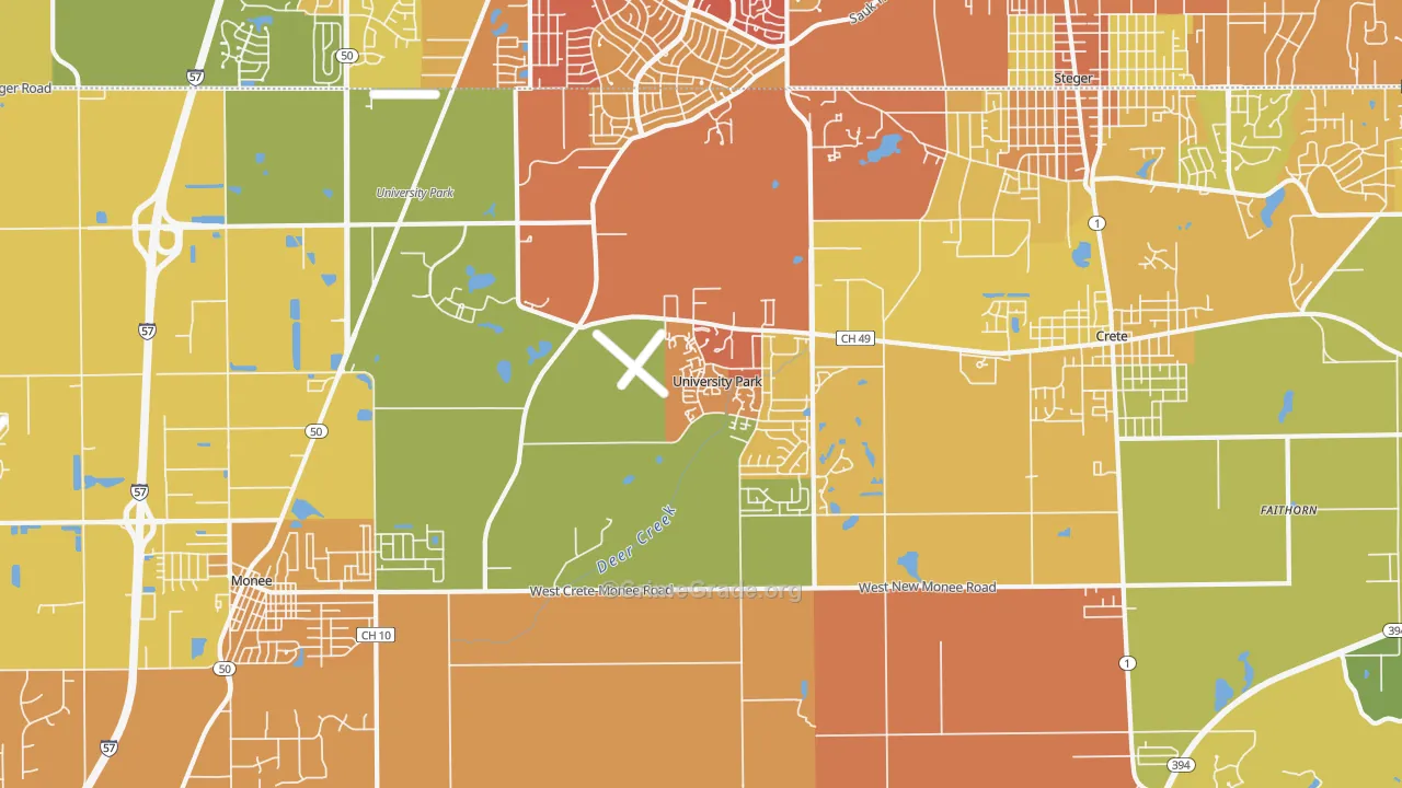 University Park, IL Map of Assault Rates