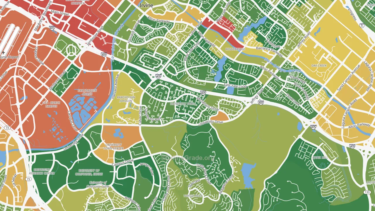 University Park, Irvine, CA Map of Assault Rates