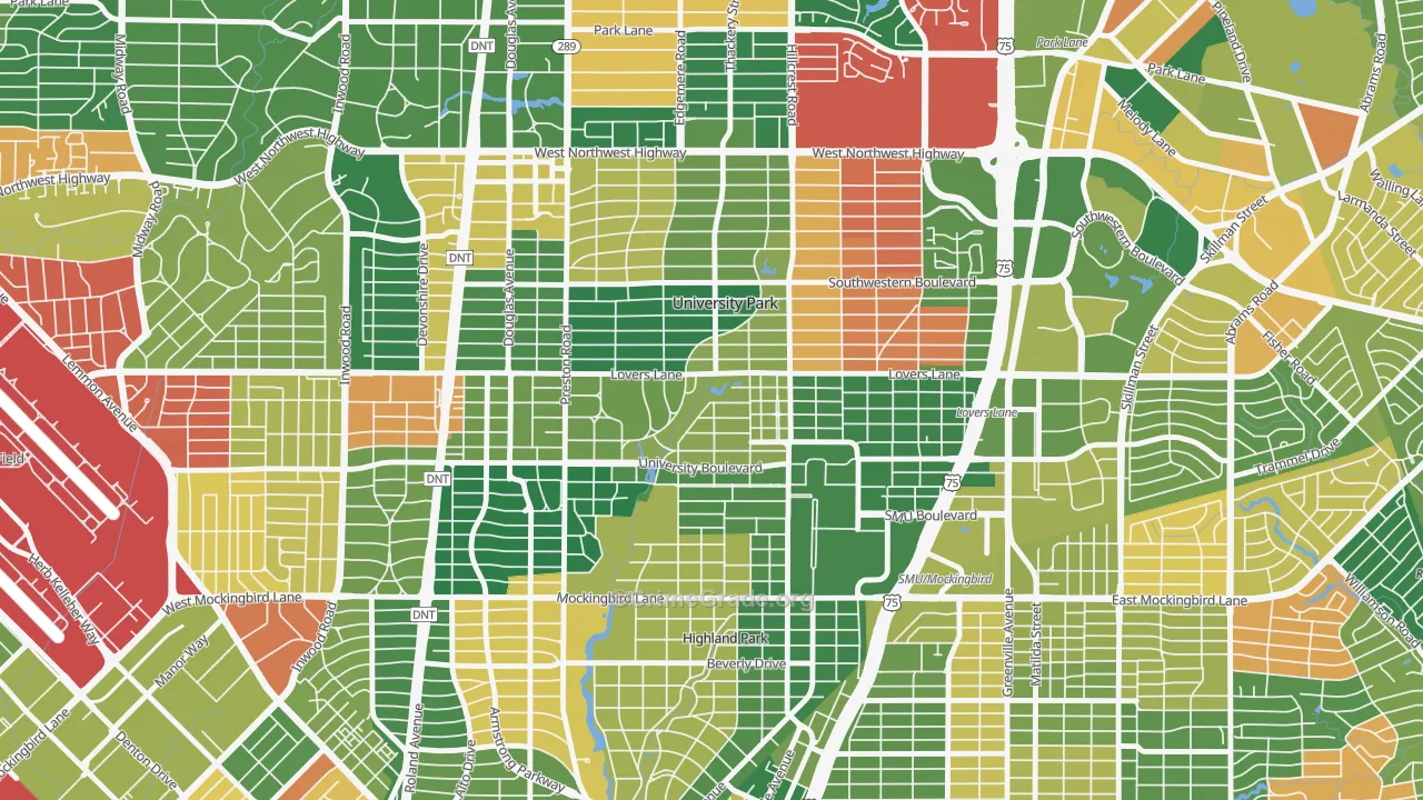 University Park, TX Map of Assault Rates