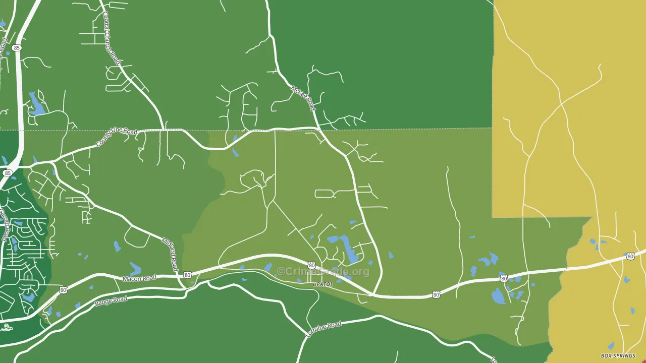 Upatoi, GA Map of Assault Rates