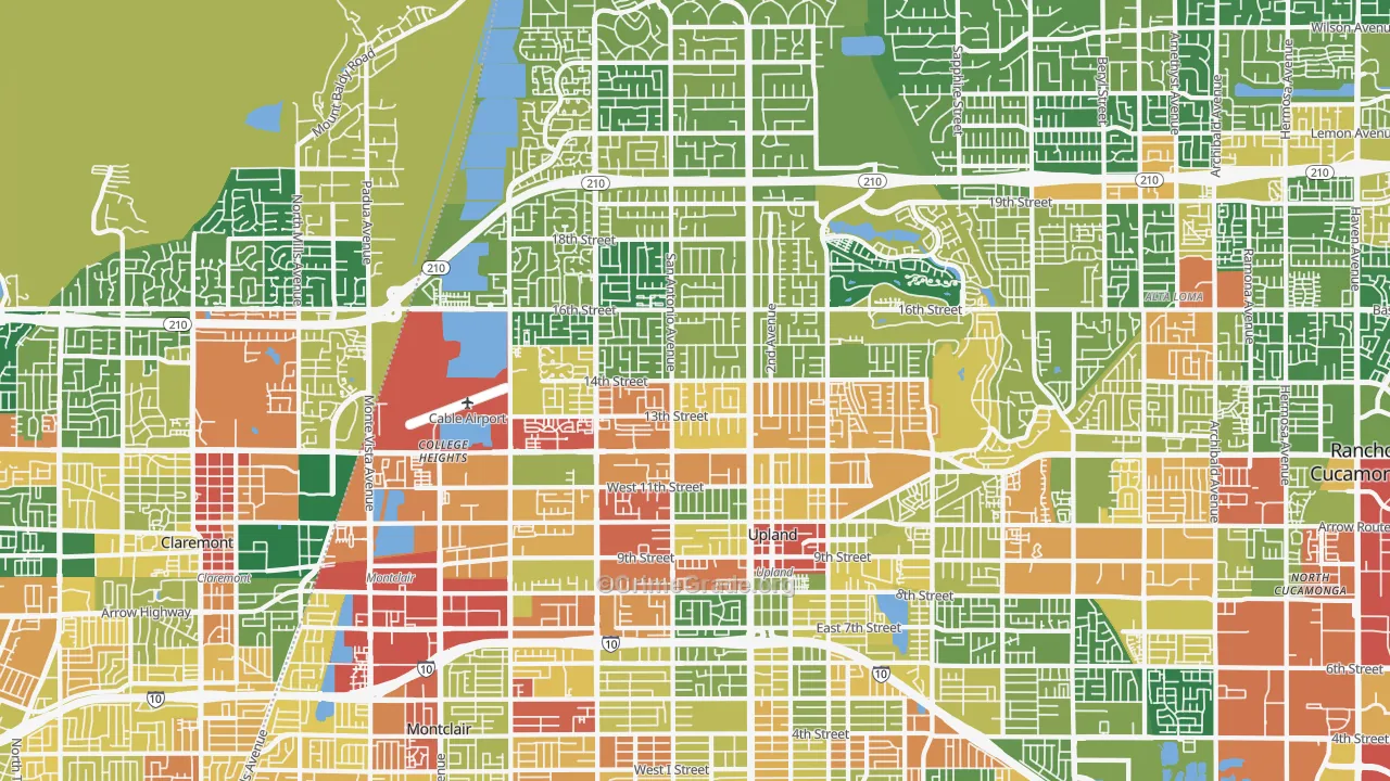 Upland, CA Map of Assault Rates