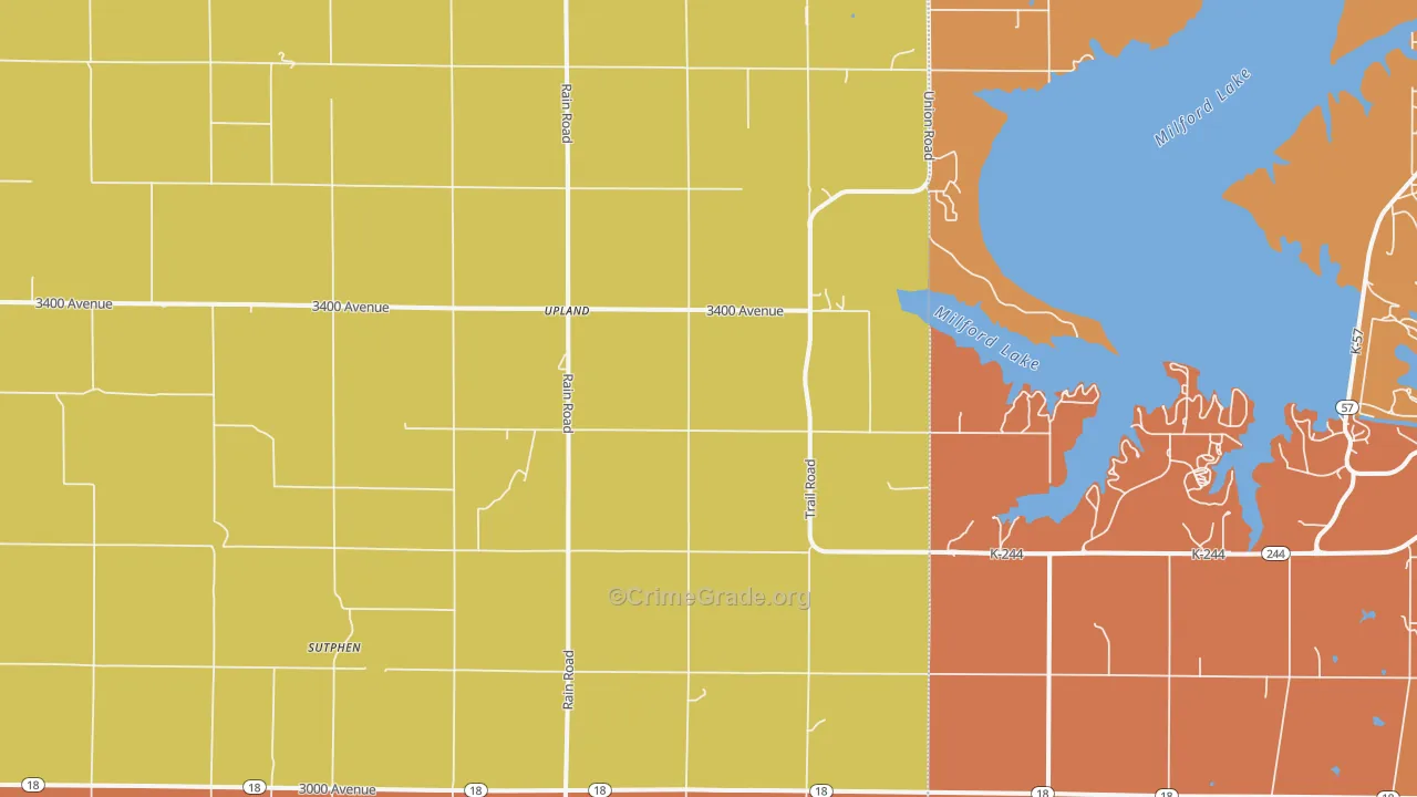 Upland, KS Map of Assault Rates