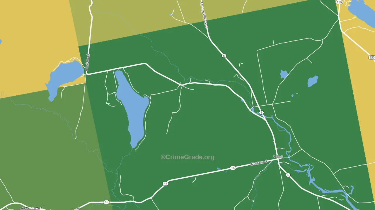 Upper Abbot, ME Map of Assault Rates