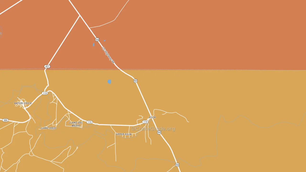 Upper Dilia, NM Map of Assault Rates