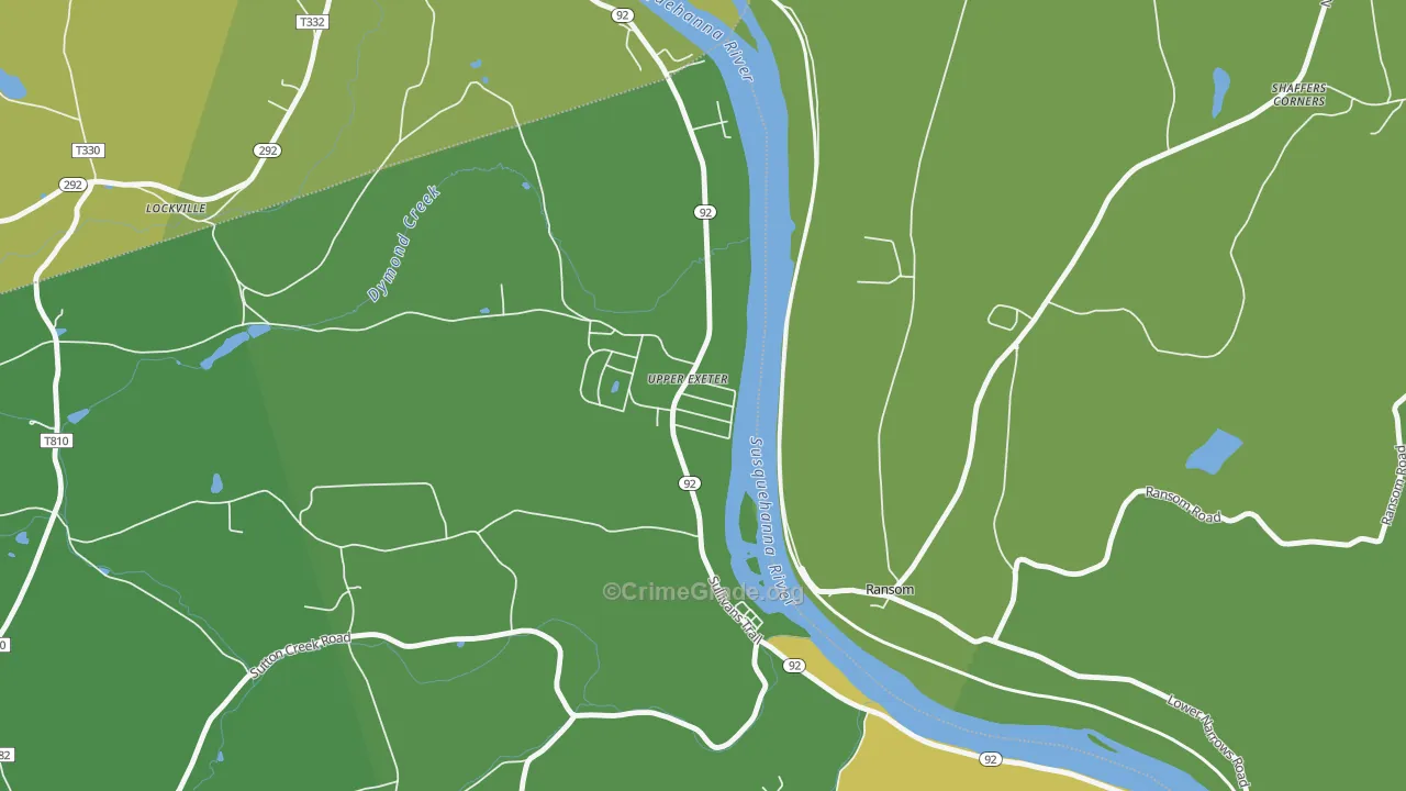 Upper Exeter, PA Map of Assault Rates