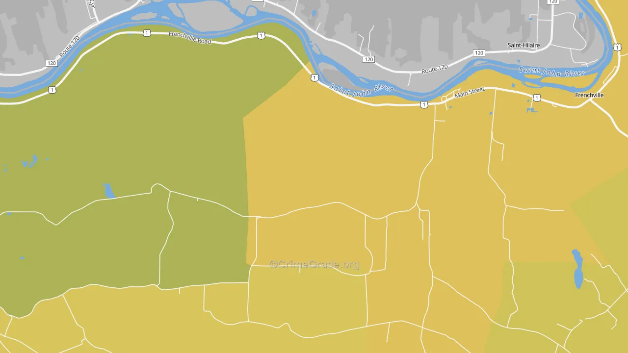 Upper Frenchville, ME Map of Assault Rates