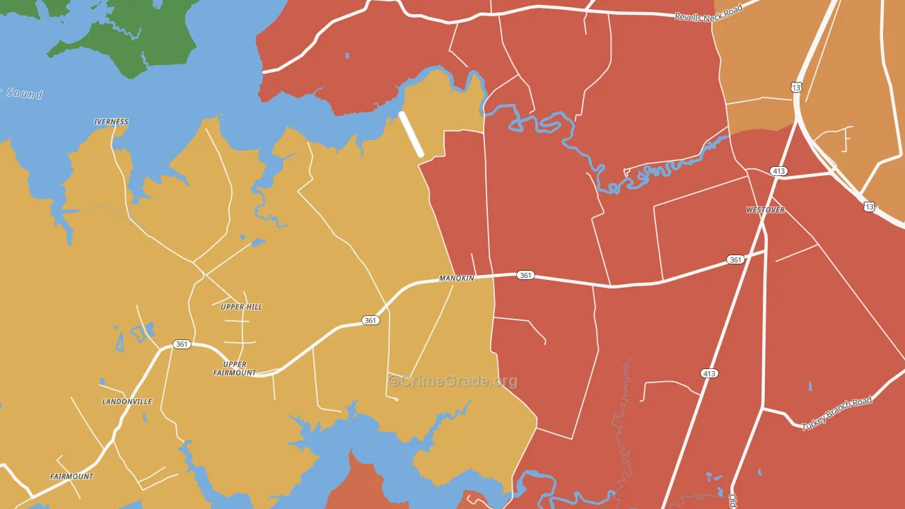 Upper Hill, MD Map of Assault Rates