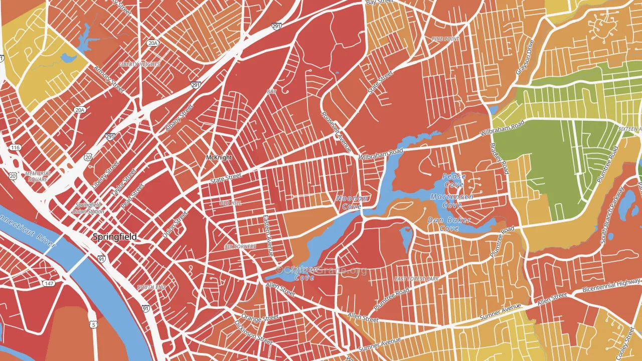 Upper Hill, Springfield, MA Map of Assault Rates