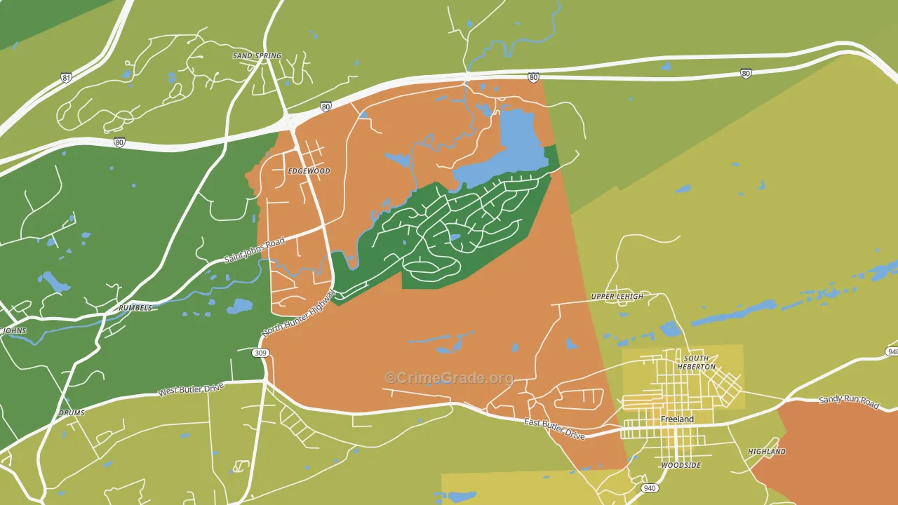 Upper Lehigh, PA Map of Assault Rates