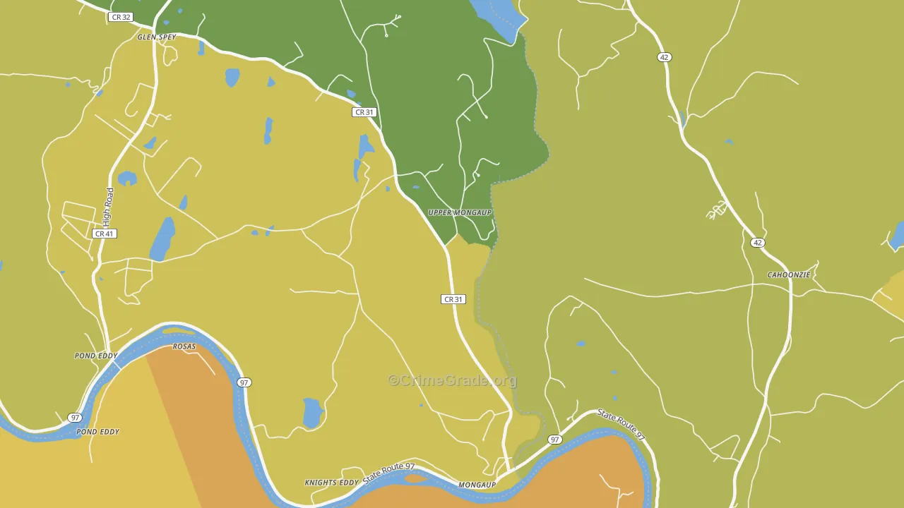 Upper Mongaup, NY Map of Assault Rates
