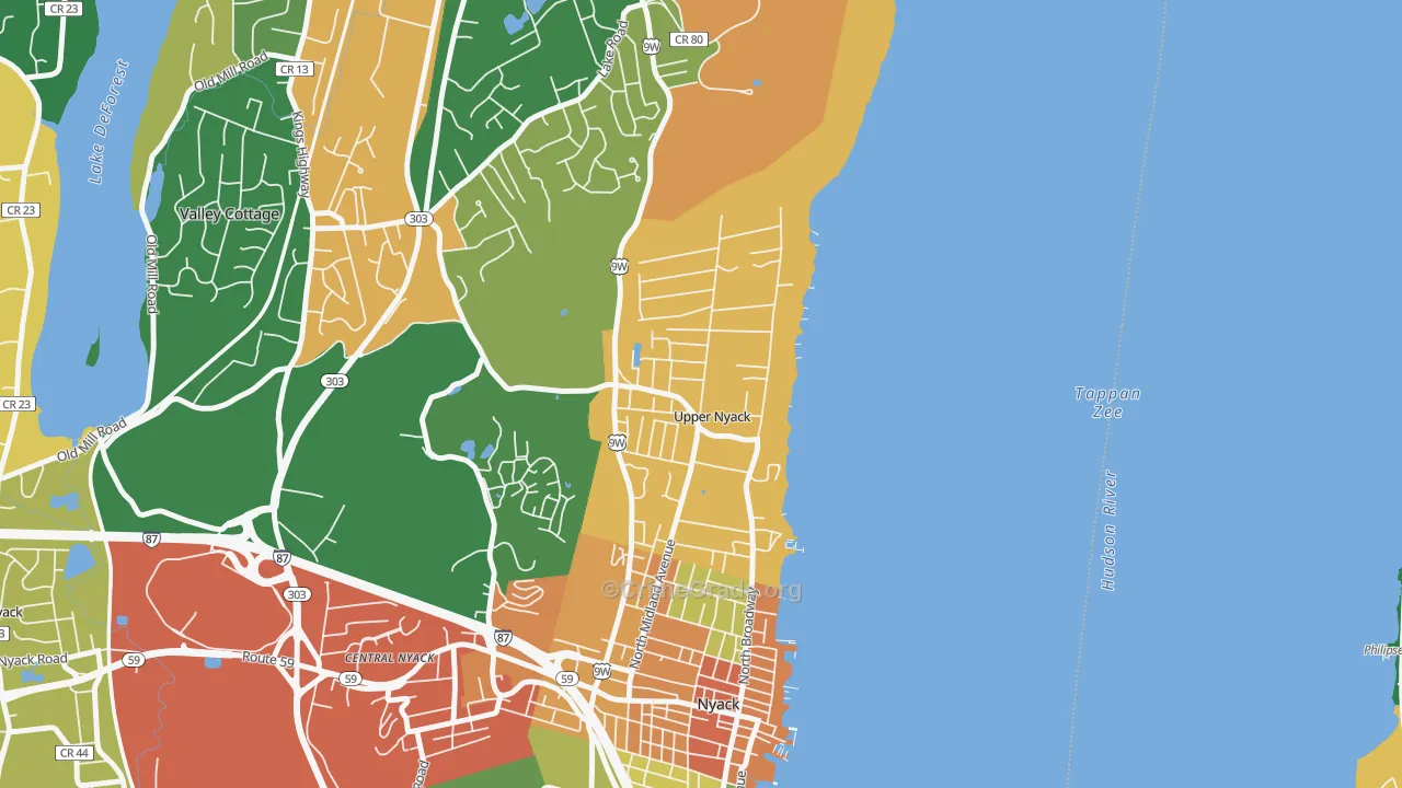 Upper Nyack, NY Map of Assault Rates