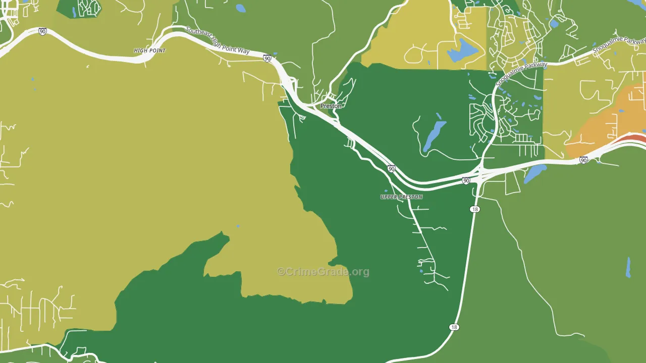 Upper Preston, WA Map of Assault Rates