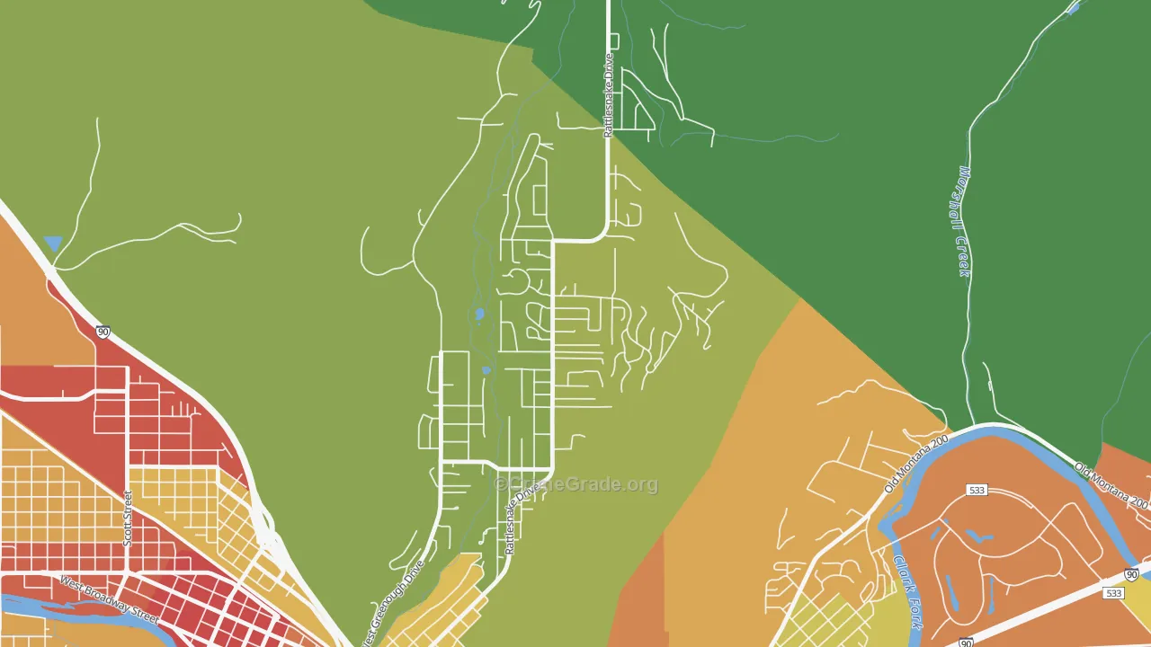 Upper Rattlesnake, Missoula, MT Map of Assault Rates