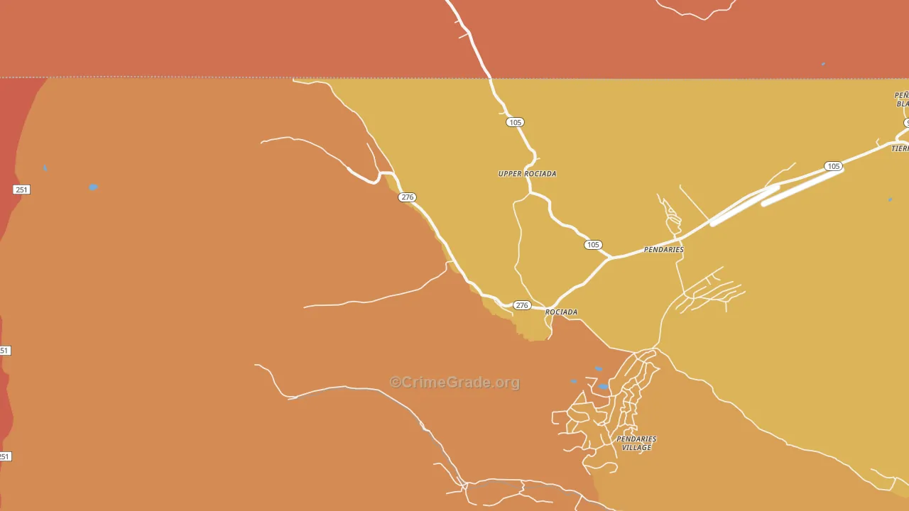 Upper Rociada, NM Map of Assault Rates