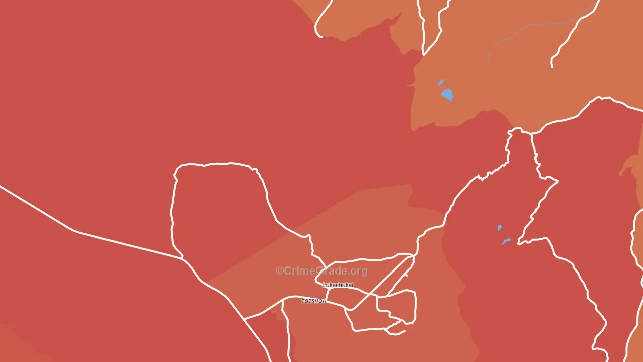 Upper Wheatfields, AZ Map of Assault Rates