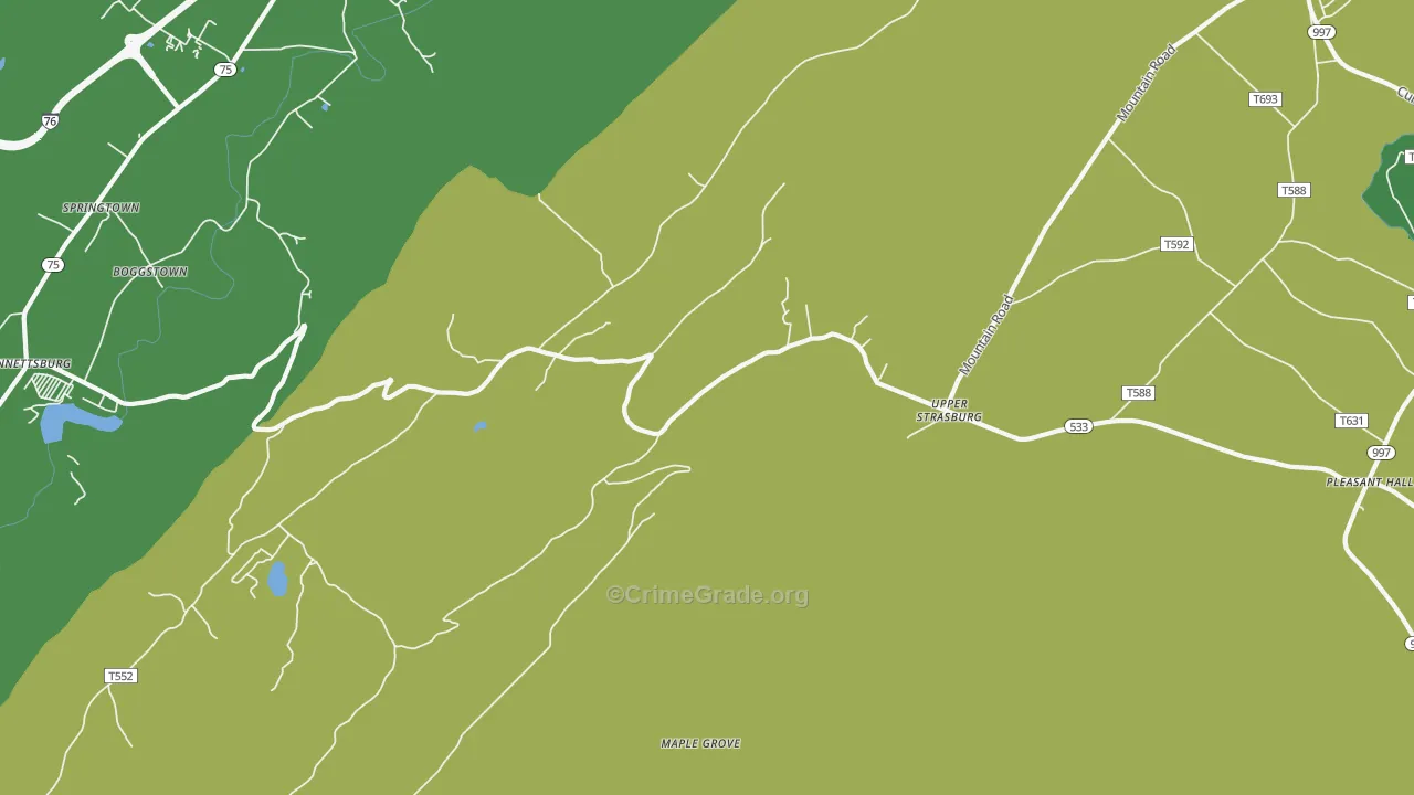 Upperstrasburg, PA Map of Assault Rates