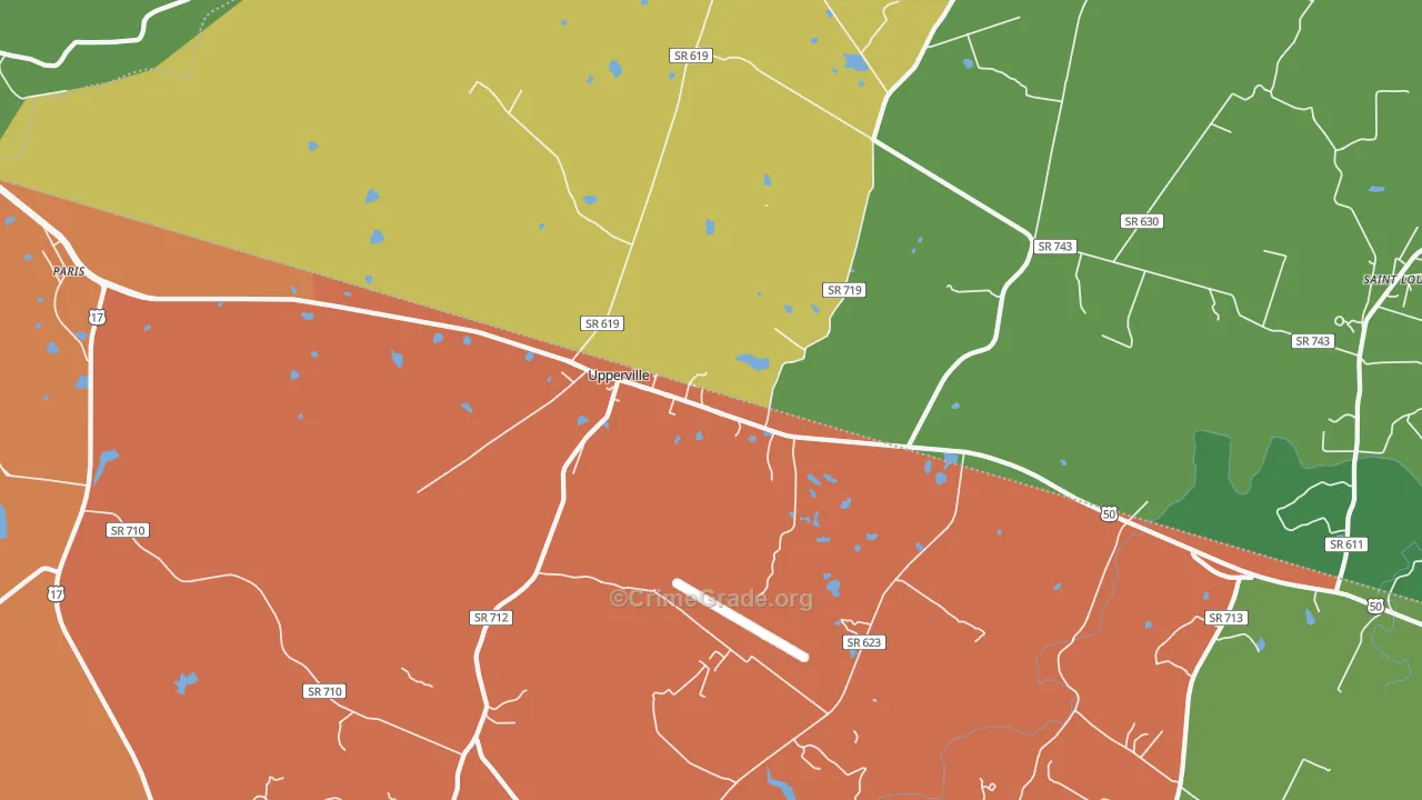 Upperville, VA Map of Assault Rates