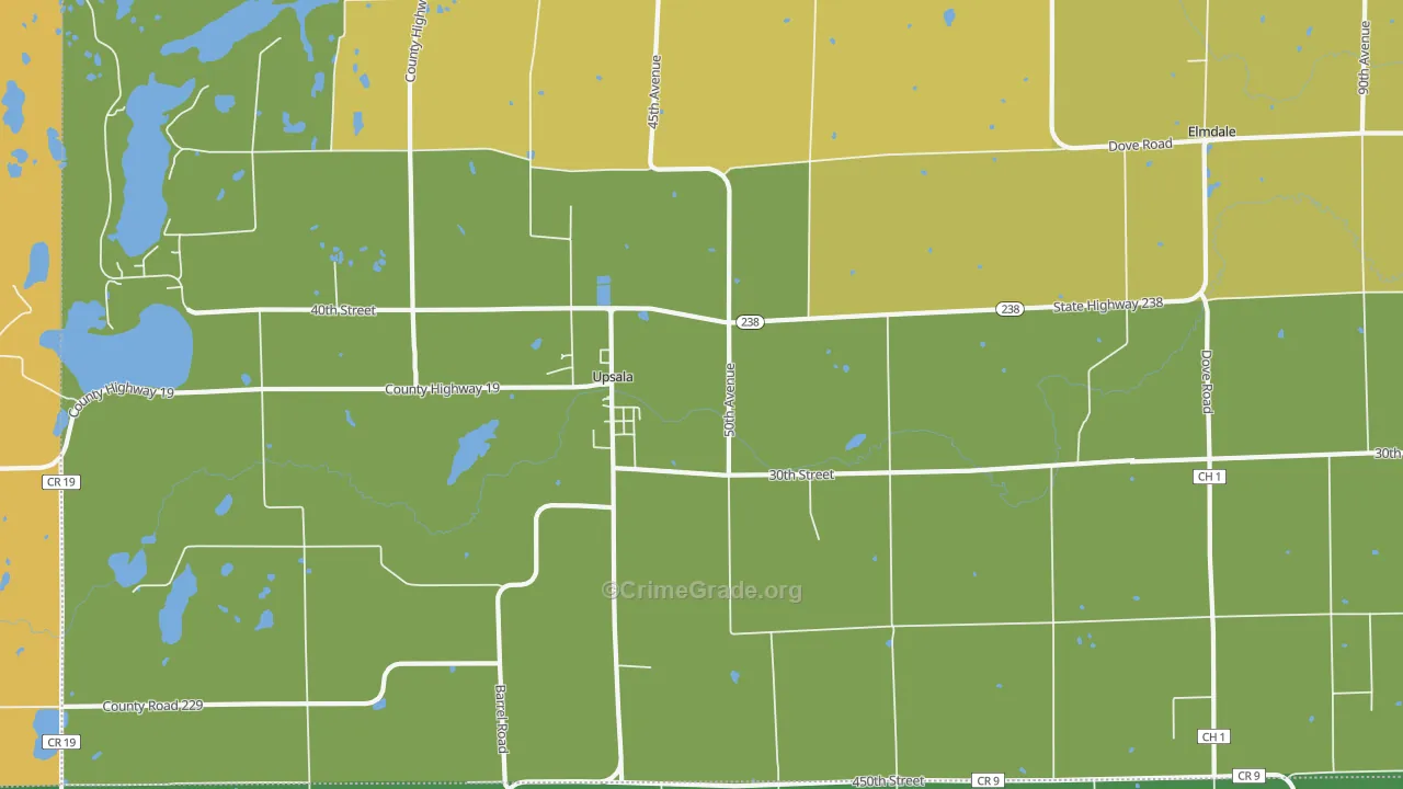 Upsala, MN Map of Assault Rates