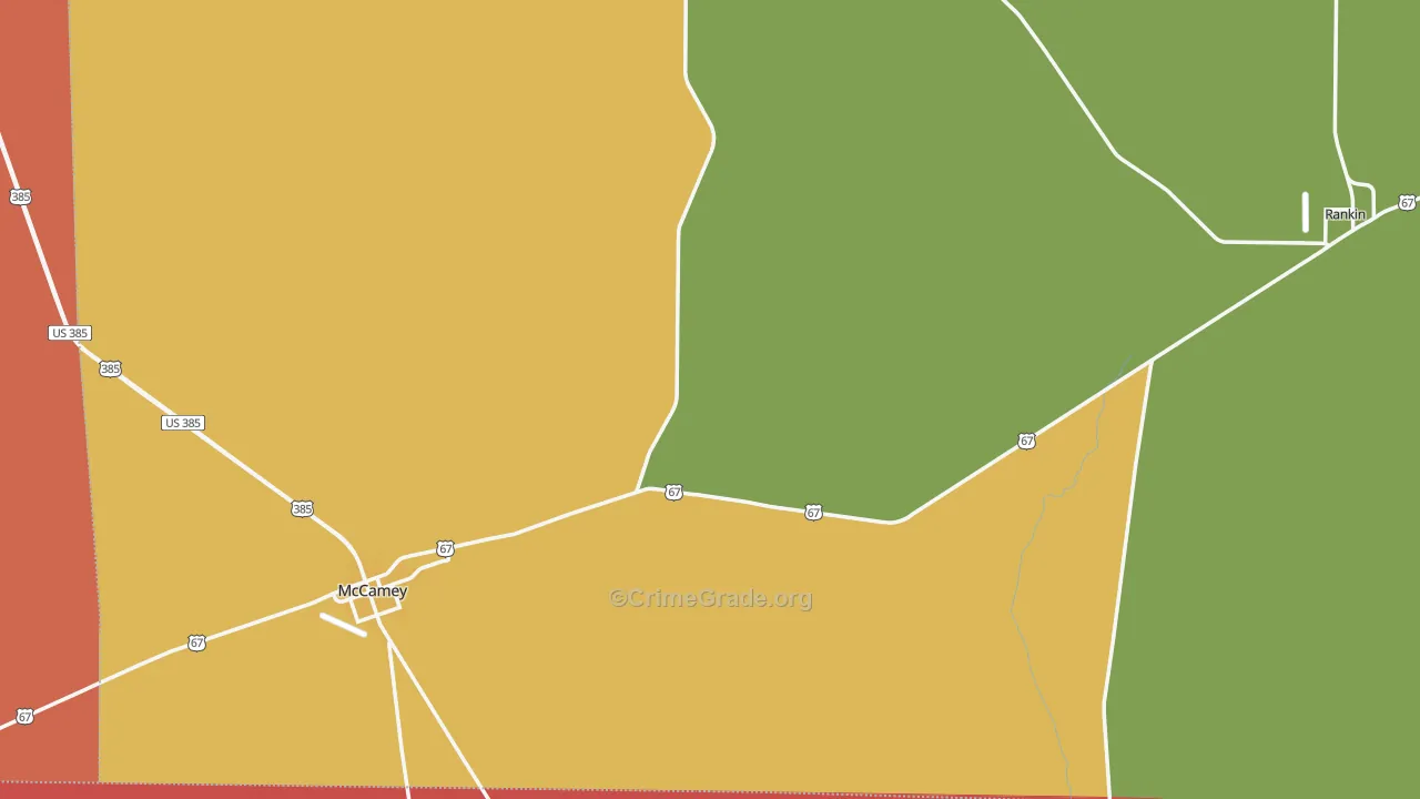 Upton County, TX Map of Assault Rates