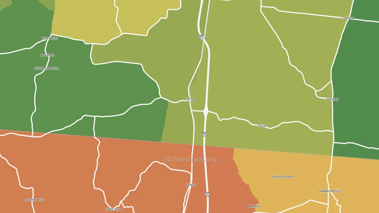 Upton, KY Map of Assault Rates